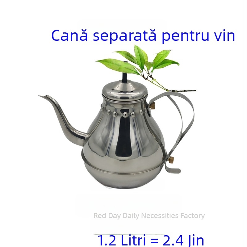 Decantator din oțel inoxidabil cu filtru pentru servire ceai și încălzire a vinului