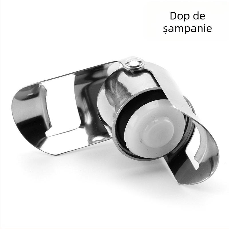Stopper din oțel inoxidabil cu gât scurt pentru șampanie, dop metalic pentru vin spumant, dop pliabil pentru vin