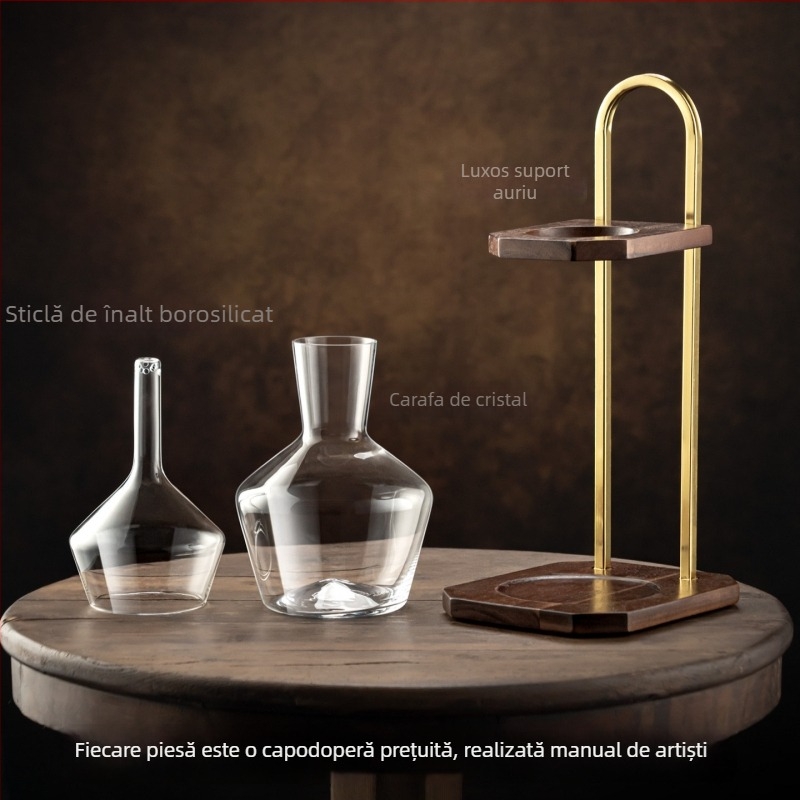 Decantor creativ pentru vin roșu, utilizare acasă, design mare în stil cascadă, cristal și turnare rapidă