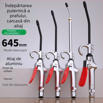 Pistol de suflat praf din aliaj de aluminiu, pneumatic, duză extinsă