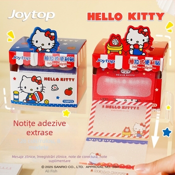 Hello Kitty note lipicioase transparente cu tragere – bloc de notițe reutilizabil pentru mesaje