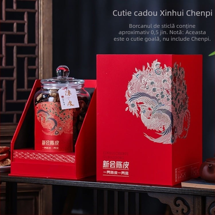 Cutie cadou premium Xinwill cu coajă de portocală uscată, în sticlă, 250 g, rezistentă la umezeală, sigilată, coajă de portocală uscată veche, cutie cadou goală