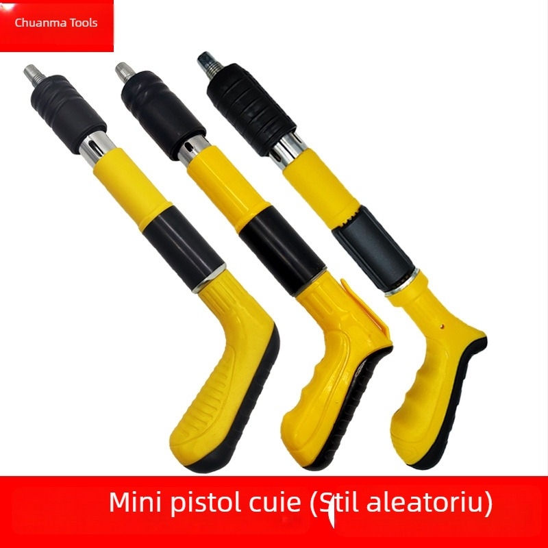Pistol cuie pneumatic pentru canale de cablu la tavane, montaj de monitorizare HVAC — pistol cuie din beton cu silențiu