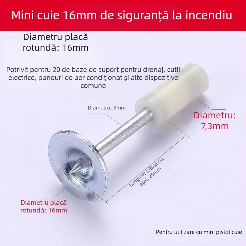 Pistol cuie pneumatic pentru canale de cablu la tavane, montaj de monitorizare HVAC — pistol cuie din beton cu silențiu