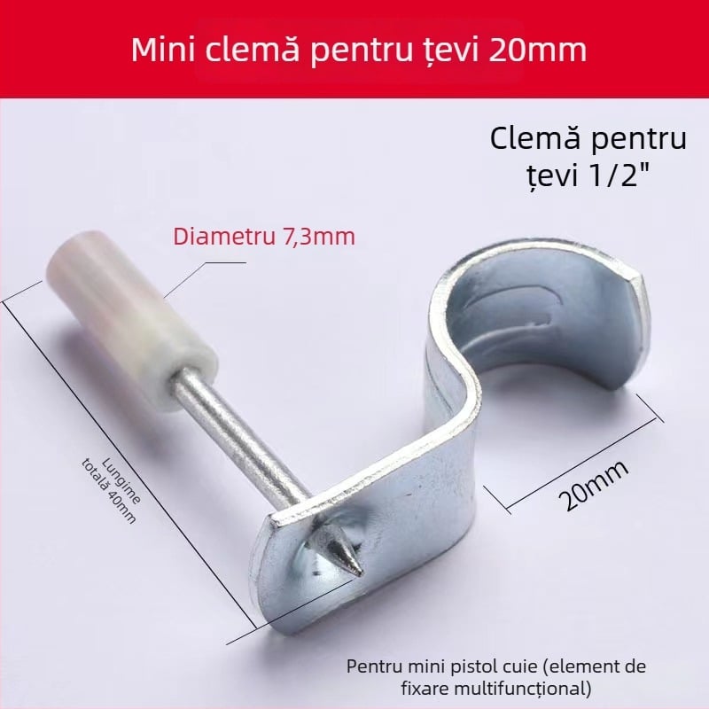 Pistol cuie pneumatic pentru canale de cablu la tavane, montaj de monitorizare HVAC — pistol cuie din beton cu silențiu