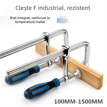 Clește F robust pentru tâmplărie, cu mecanism de fixare, formă G; clemă rapidă pentru plăci, panouri și matrițe