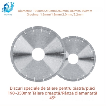 Lama diamantată pentru tăierea colțurilor plăcilor din rocă, lamă ceramică ultra-subțire pentru plăci mari, Ø180/200/250/300/350 mm