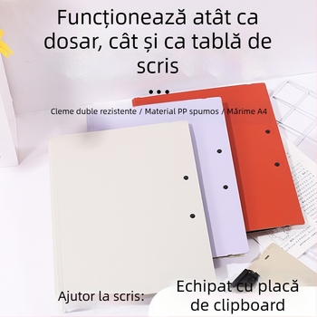 Clipboard A4 cu clemă dublă puternică, carcasă rigidă, tablă de scris multifuncțională