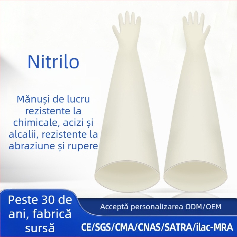 Mănuși din nitril, rezistente la substanțe chimice, ulei, coroziune și la acizi și baze