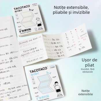 Maihe Taco Taco note adezive 3-în-1 pentru elevi, 60 de pagini