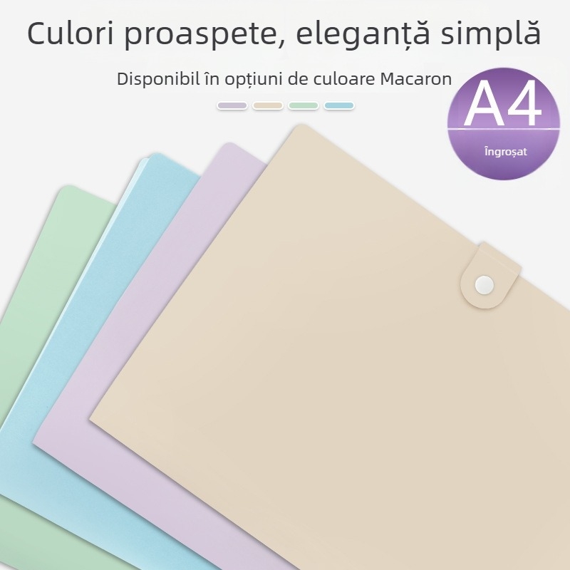 Dosar A4 din PP cu mai multe file, cu buzunar în formă de L, grosime 0.35 mm, 310x240 mm