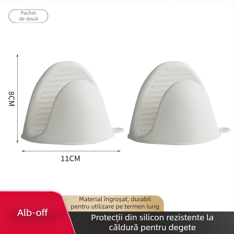 Mănuși din silicon cu grosime dublă, rezistente la căldură, pentru bucătărie, ideale pentru coacere, cuptor și microunde, protecție anti-arzuri, cu clemă pentru mânerul oalei