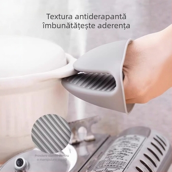 Mănuși de silicon pentru cuptor, rezistente la căldură, pentru gătit și coacere