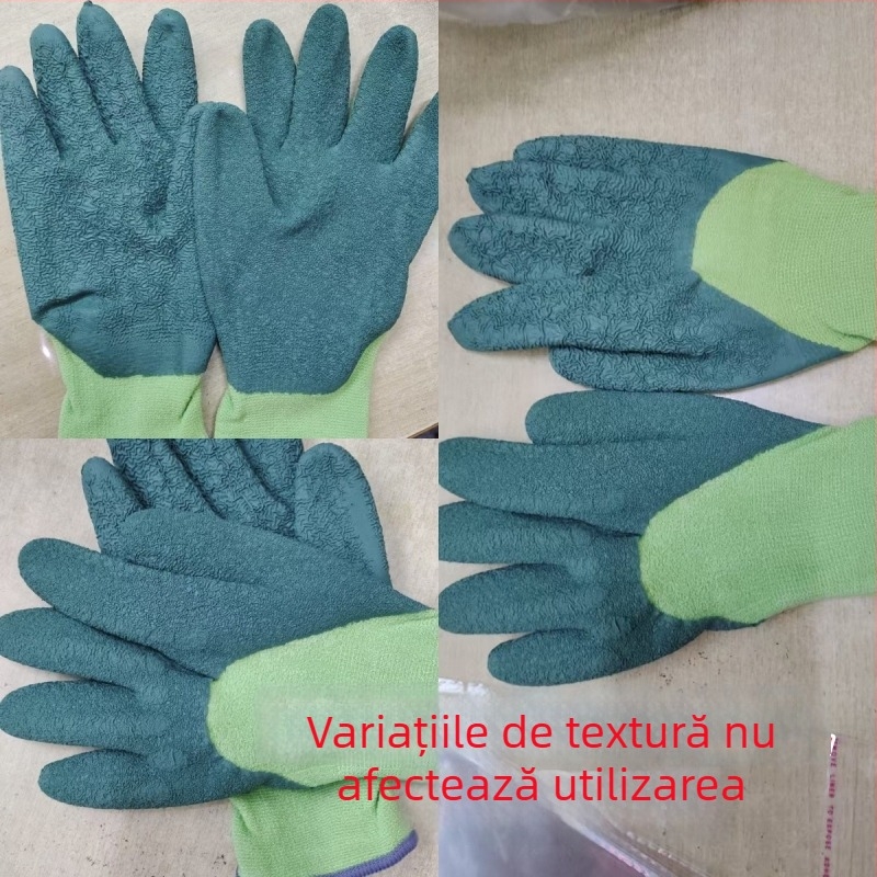 Mănuși de grădină din fibre de bambus și latex, cu model în relief, rezistente la înțepături și impermeabile, pentru grădină și îngrijirea florilor