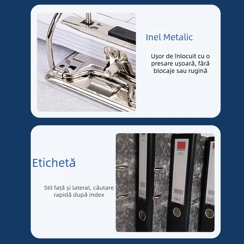 Mapă pentru documente cu găuri de 3 inch, organizator de dosare A4