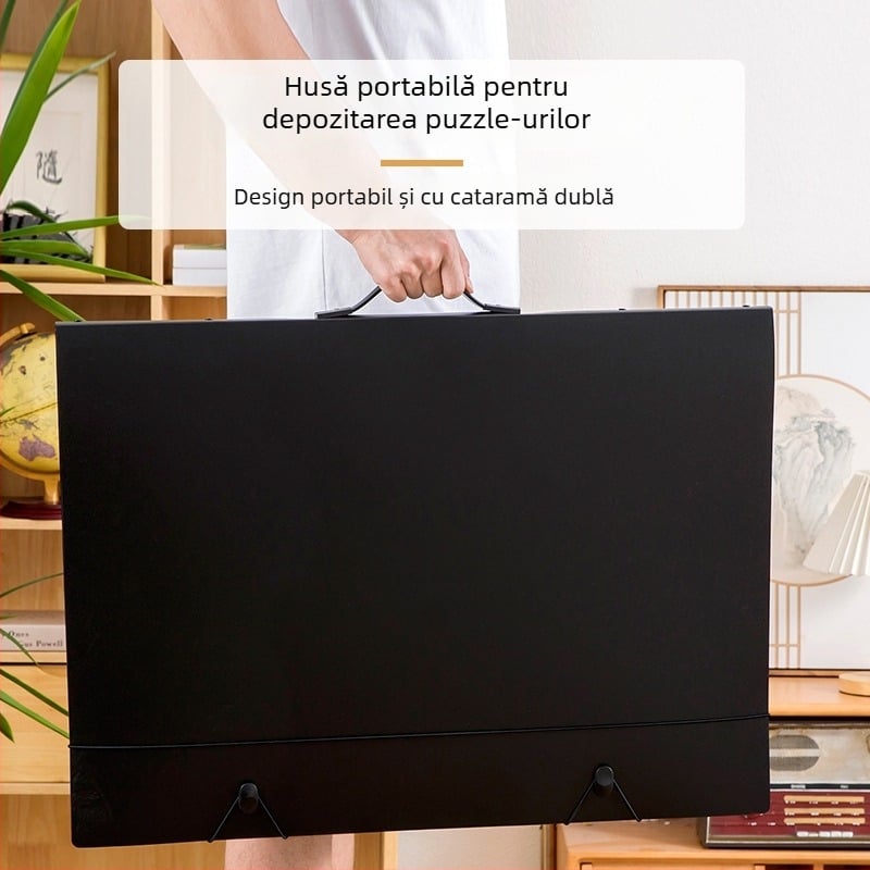 Album portabil pentru puzzle-uri B2 — dosar de stocare pentru 1000 de piese, organizator pentru puzzle-uri finalizate și colecții de postere, dimensiuni 70 × 50 cm