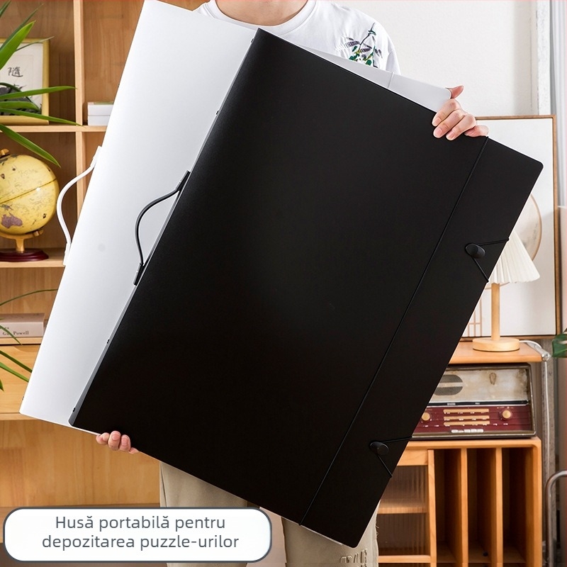 Album portabil pentru puzzle-uri B2 — dosar de stocare pentru 1000 de piese, organizator pentru puzzle-uri finalizate și colecții de postere, dimensiuni 70 × 50 cm