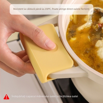 Set de protecție pentru mânere din silicon, anti-arși, izolație termică pentru oale din fontă, include pernuțe pentru mâini, mânere și mănuși rezistente la temperaturi înalte