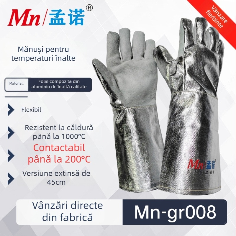 Mengnuo Mn-gr008 Mănuși din folie de aluminiu, rezistente la temperaturi de până la 1000°C