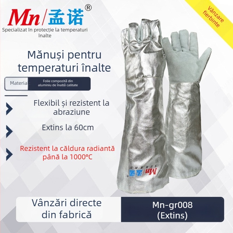 Mengnuo Mn-gr008 Mănuși din folie de aluminiu, rezistente la temperaturi de până la 1000°C