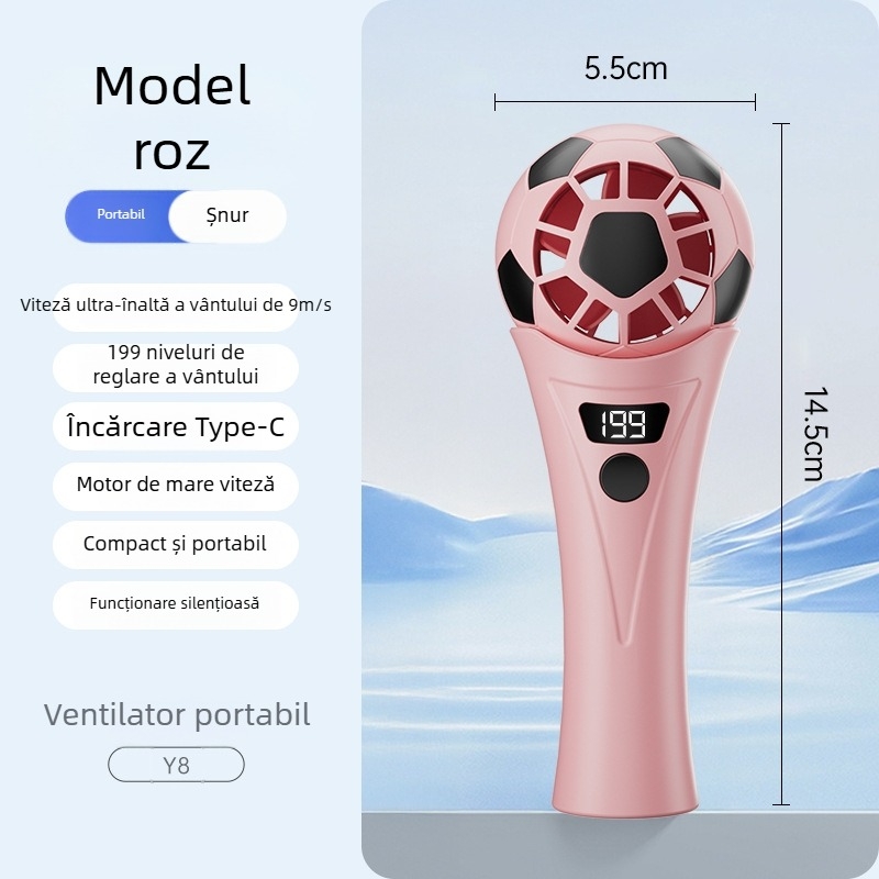2026 Mini ventilator de mână pentru Cupa Mondială la Fotbal, răcire cu semiconductori de înaltă viteză, portabil