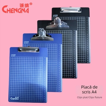 Chengna Clipuri pentru placă A4 din plastic, set cu clip pentru placă, clip tip fluture, dosar pentru documente și clip pentru lucrări de examen