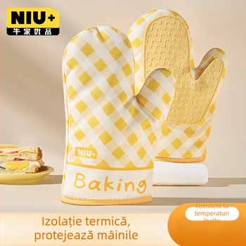 Mănuși din silicon rezistente la temperaturi înalte pentru cuptor și cuptor cu microunde, izolație termică, protecție împotriva arsurilor