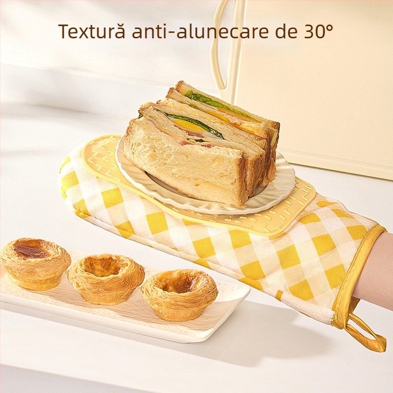 Mănuși din silicon rezistente la temperaturi înalte pentru cuptor și cuptor cu microunde, izolație termică, protecție împotriva arsurilor