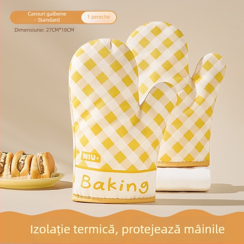 Mănuși din silicon rezistente la temperaturi înalte pentru cuptor și cuptor cu microunde, izolație termică, protecție împotriva arsurilor