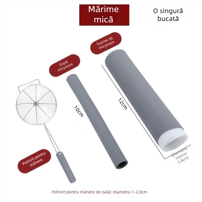 Husă din silicon rezistentă la temperaturi pentru mânerul de wok și oale, potrivită pentru spatulă și lingură