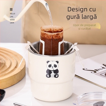 Cupe din oțel inoxidabil 304, grosime mare, protecție anti-arși, pentru cafea și ceai cu lapte, pentru băuturi calde și reci — stil coreean, design caricatură relaxat
