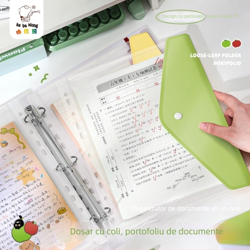 Cartoon Bear Mapă A4 cu buzunare transparente pentru inserții — Organizator de documente pentru foi