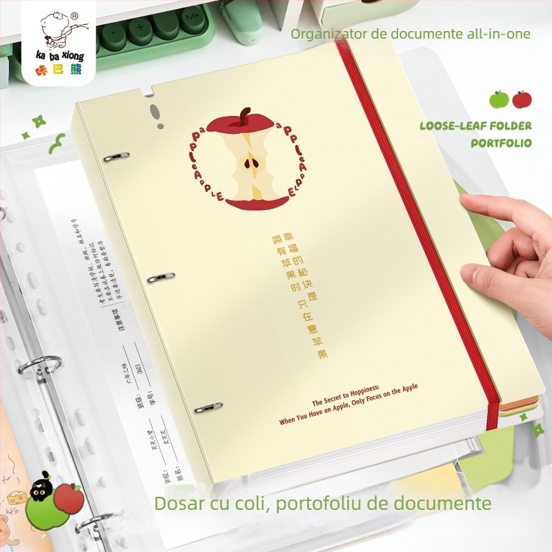 Cartoon Bear Mapă A4 cu buzunare transparente pentru inserții — Organizator de documente pentru foi