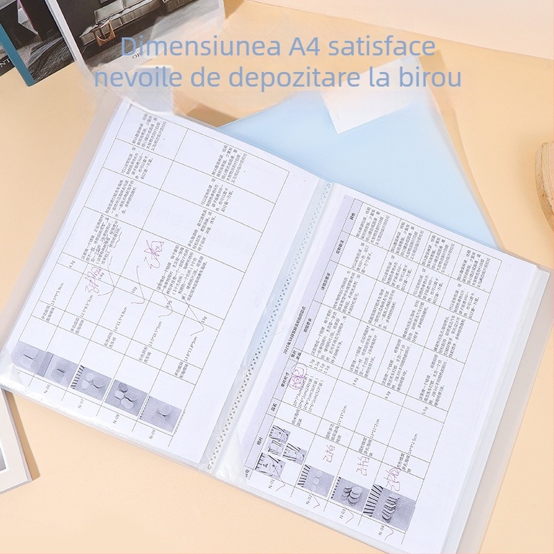 Dosar A4 cu inserții transparente, organizator multi-strat, capacitate mare, culori macaron, personalizabil cu designul tău