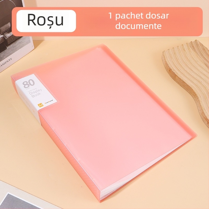 Dosar A4 cu inserții transparente, organizator multi-strat, capacitate mare, culori macaron, personalizabil cu designul tău