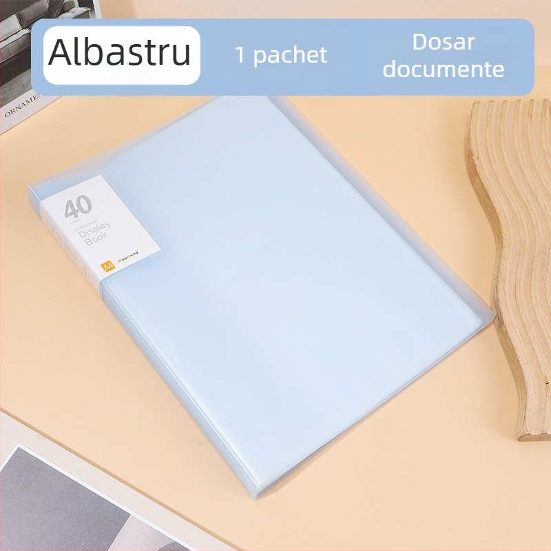 Dosar A4 cu inserții transparente, organizator multi-strat, capacitate mare, culori macaron, personalizabil cu designul tău