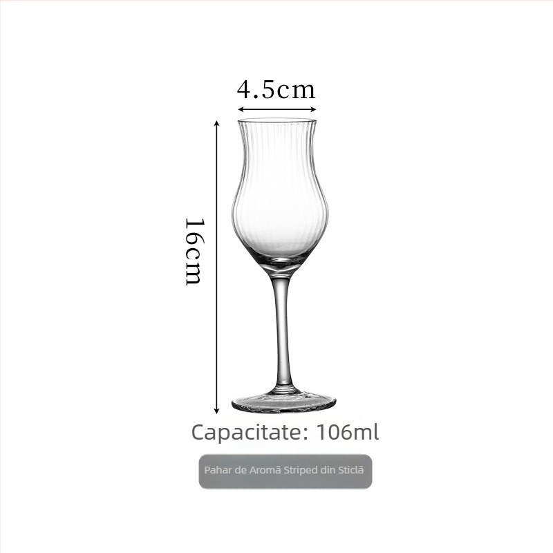 Pahar de whisky din cristal, formă lalea, pentru degustare de arome