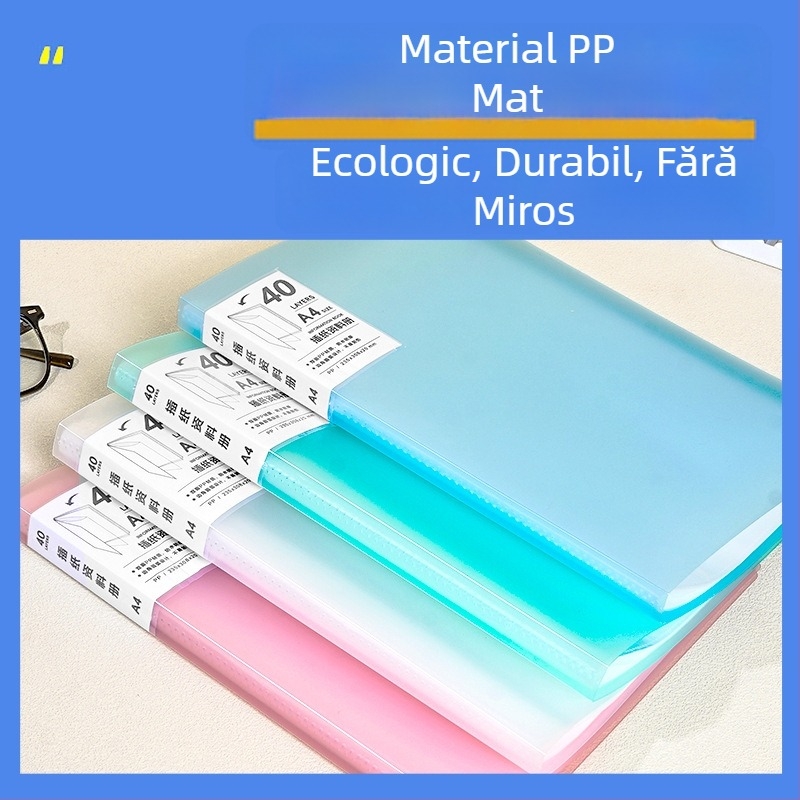 Mapă A4 pentru fișe și documente, transparentă color, pentru elevi, de la gimnaziu la liceu