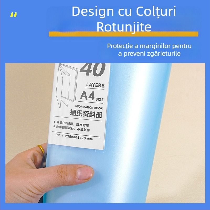 Mapă A4 pentru fișe și documente, transparentă color, pentru elevi, de la gimnaziu la liceu