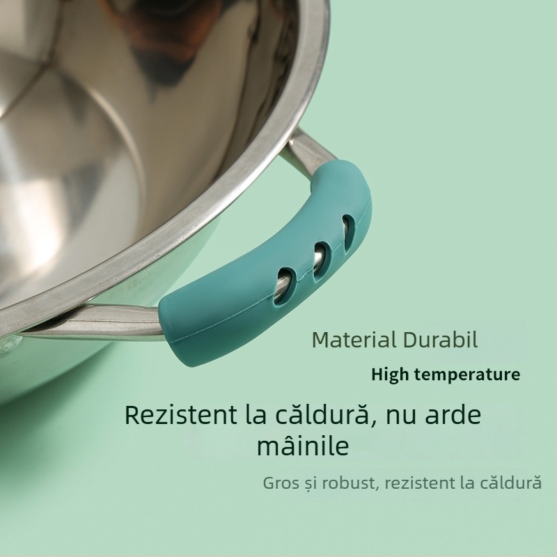 Mănuși din silicon pentru mânerul oalelor, rezistente la temperaturi înalte, colorate, design minimalist, priză izolată pentru vase, oale și aburi