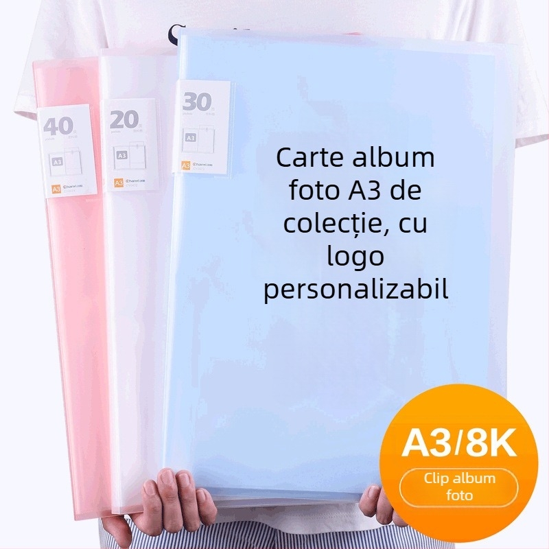 Folder portofoliu A3 pentru artă, cu spațiu pentru certificatele copiilor și carte de colecție pentru afișe 8K, 30 de pagini