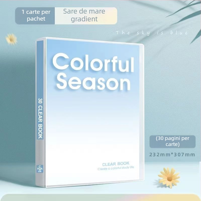 Cutie de depozitare documente în nuanțe gradient americane, pentru fișe și lucrări ale elevilor — 30, 60 sau 80 de pagini