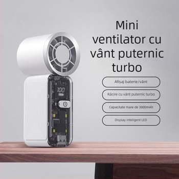 Ventilator portabil transparent, pentru birou și exterior, mini ventilator cu răcire, design de înaltă estetică