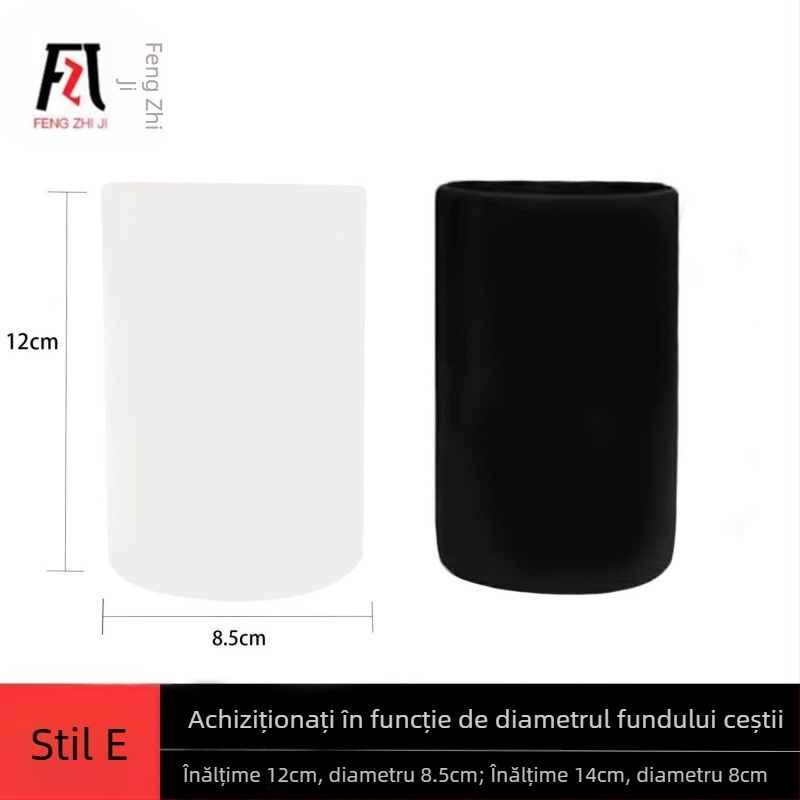 Husă transparentă din silicon pentru pahar, izolantă, antiderapantă, universală 8 cm