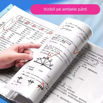 Carte de depozitare pentru lucrări de examen A3, cu buzunare transparente pentru elevi, capacitate mare
