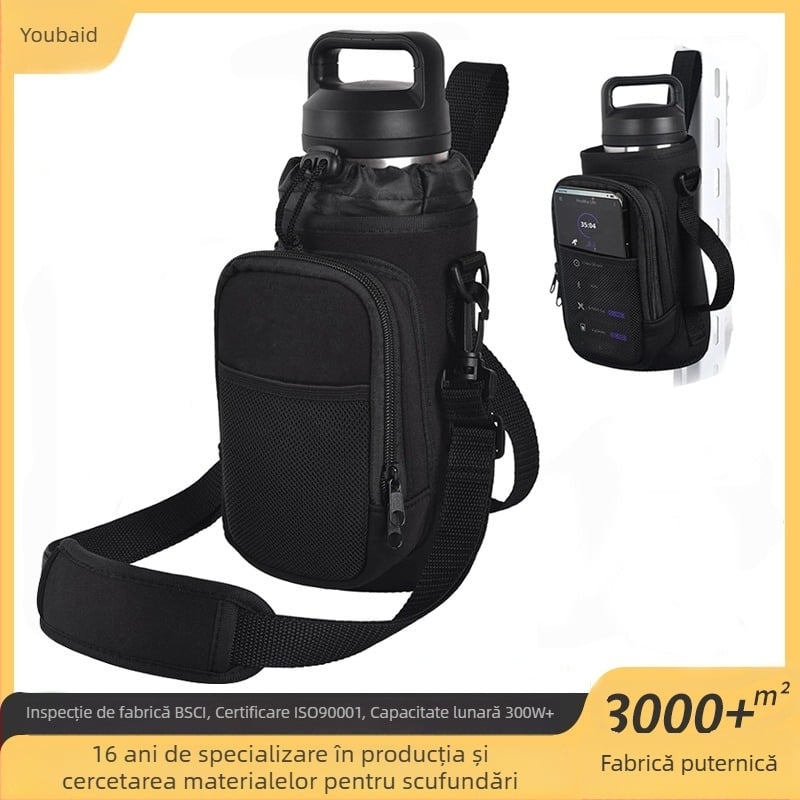 Husă din neopren pentru termos cu curea crossbody, protecție universală, capacitate mare pentru sport