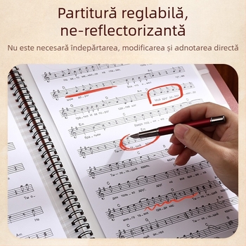 Nine Fruits Folder A4 din plastic pentru partituri muzicale, cu inserții anti-reflexie, organizator pentru partituri de pian, 20–30 de pagini, 2 cm grosime