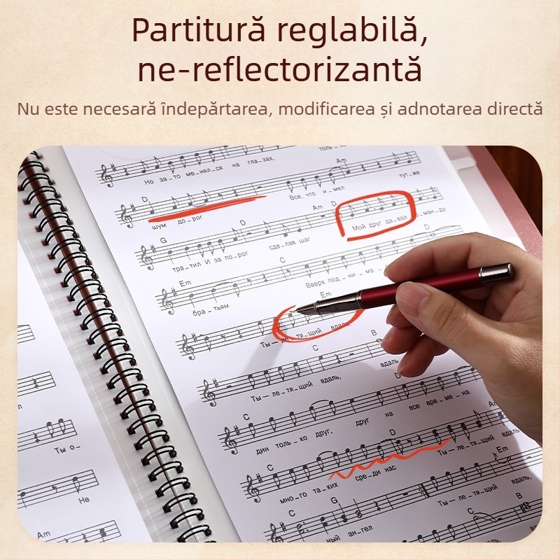 Nine Fruits Folder A4 din plastic pentru partituri muzicale, cu inserții anti-reflexie, organizator pentru partituri de pian, 20–30 de pagini, 2 cm grosime