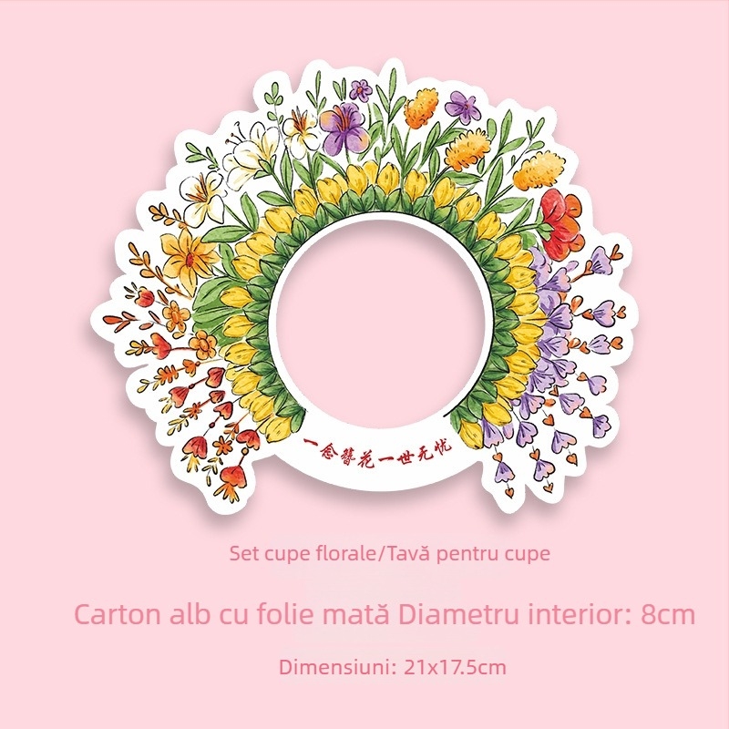 Suport de hârtie pentru înghețată, design drăguț de desen animat, inel anti-scurgere pentru ambalare la pachet de înghețată