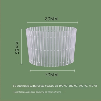 Funny Dragon manșon de unică folosință pentru pahar, Ø98 mm, îngroșat, antiderapant, design cu lămâie, manșon din plastic pentru pahare Ø90 mm pentru ceai cu lapte